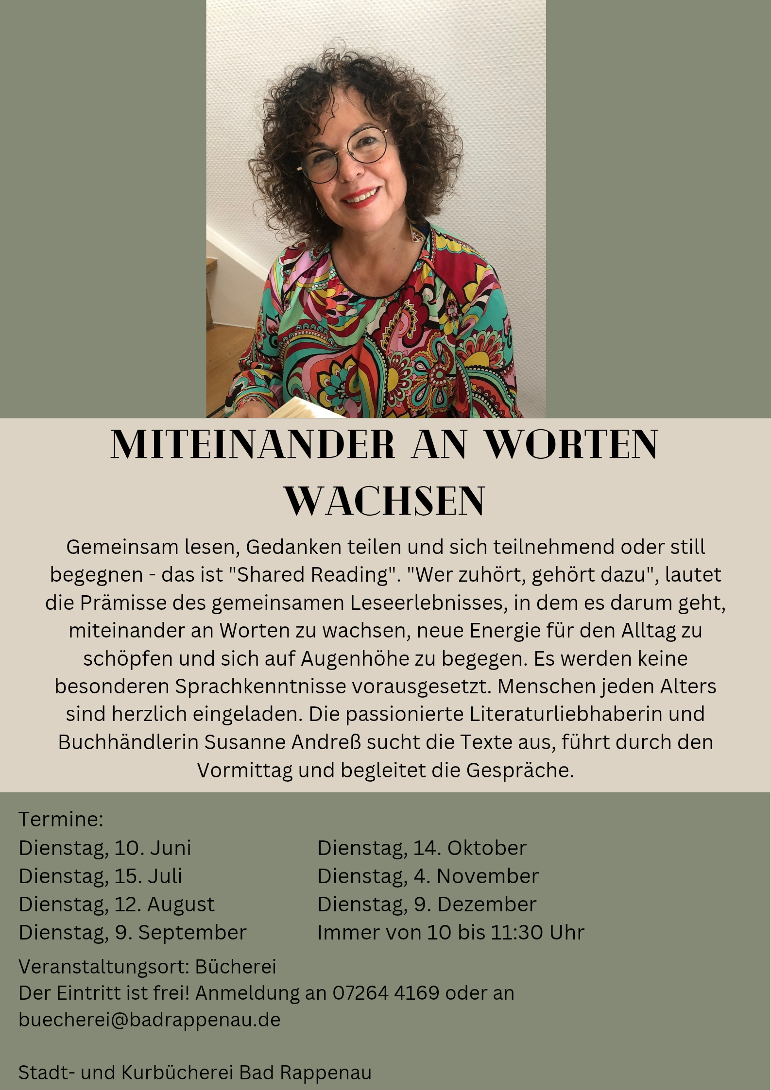 Poster Veranstaltung Miteinander an Worten wachsen