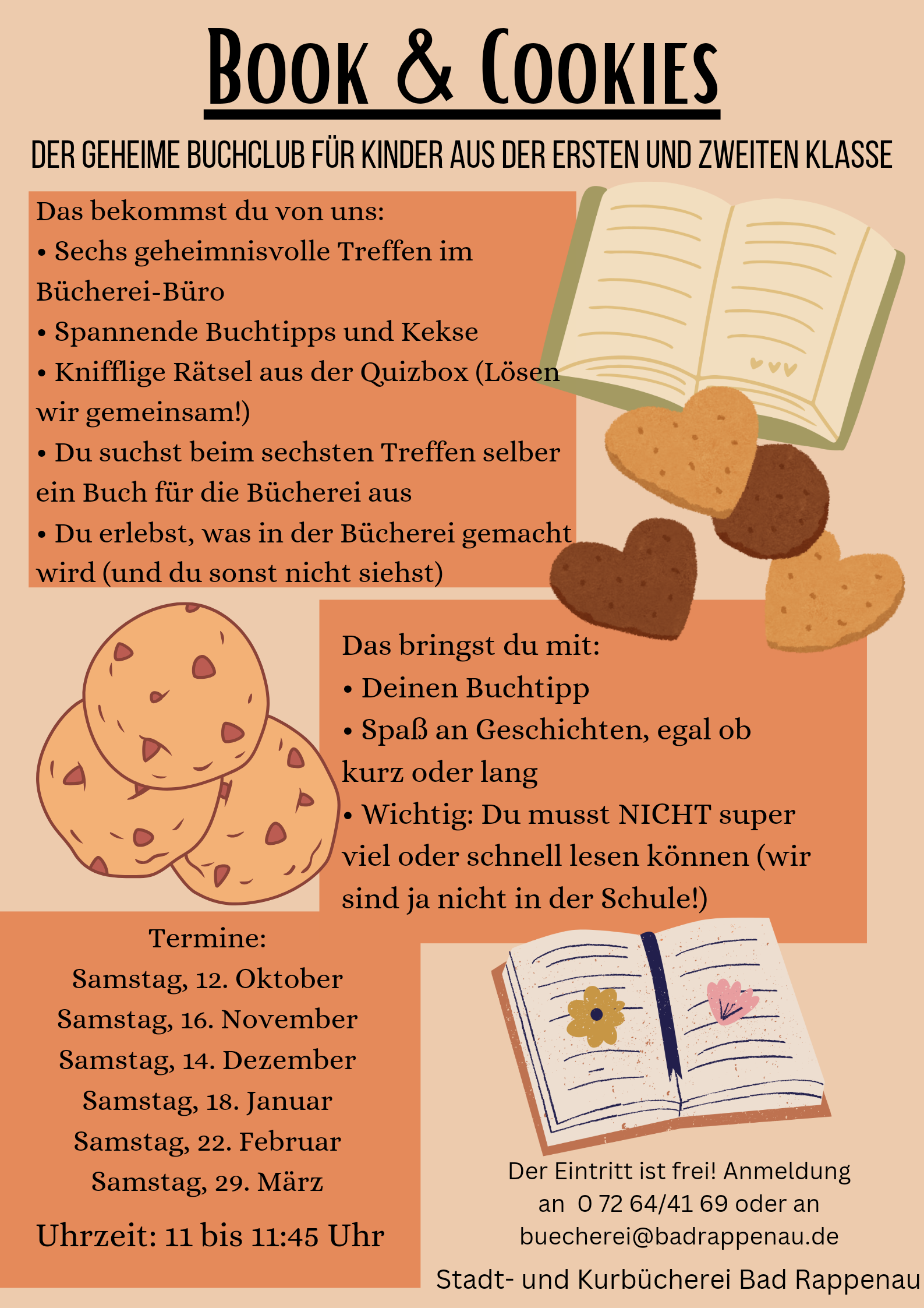 Plakat Veranstaltung Book and Cookies