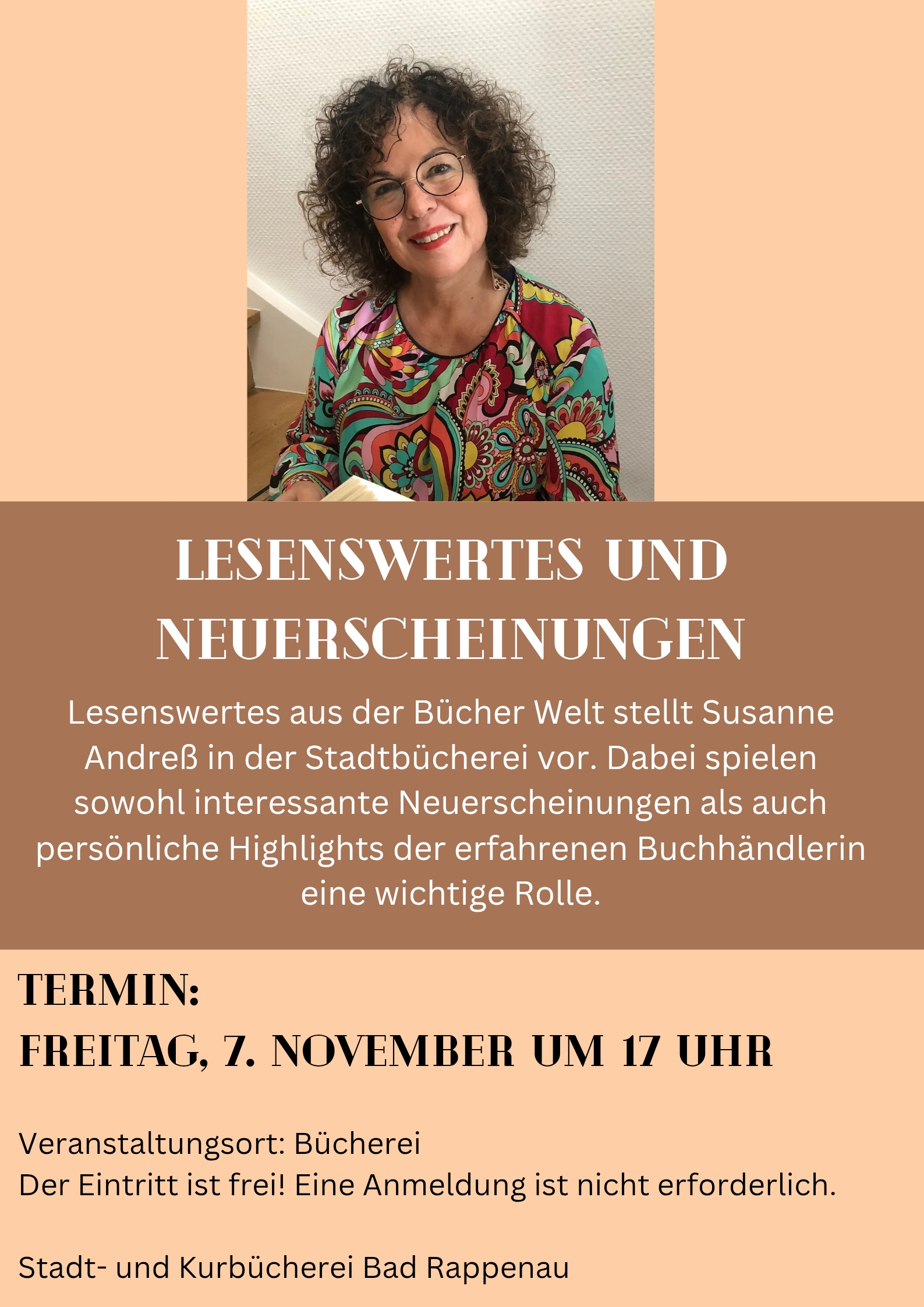 Poster Veranstaltung Lesenswertes mit Susanne Andreß